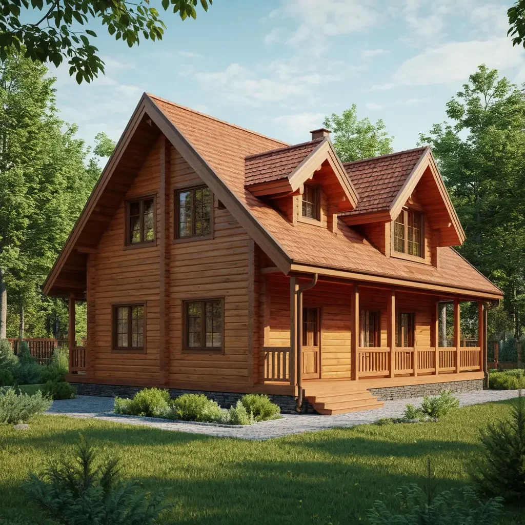 Визуализация деревянных домов