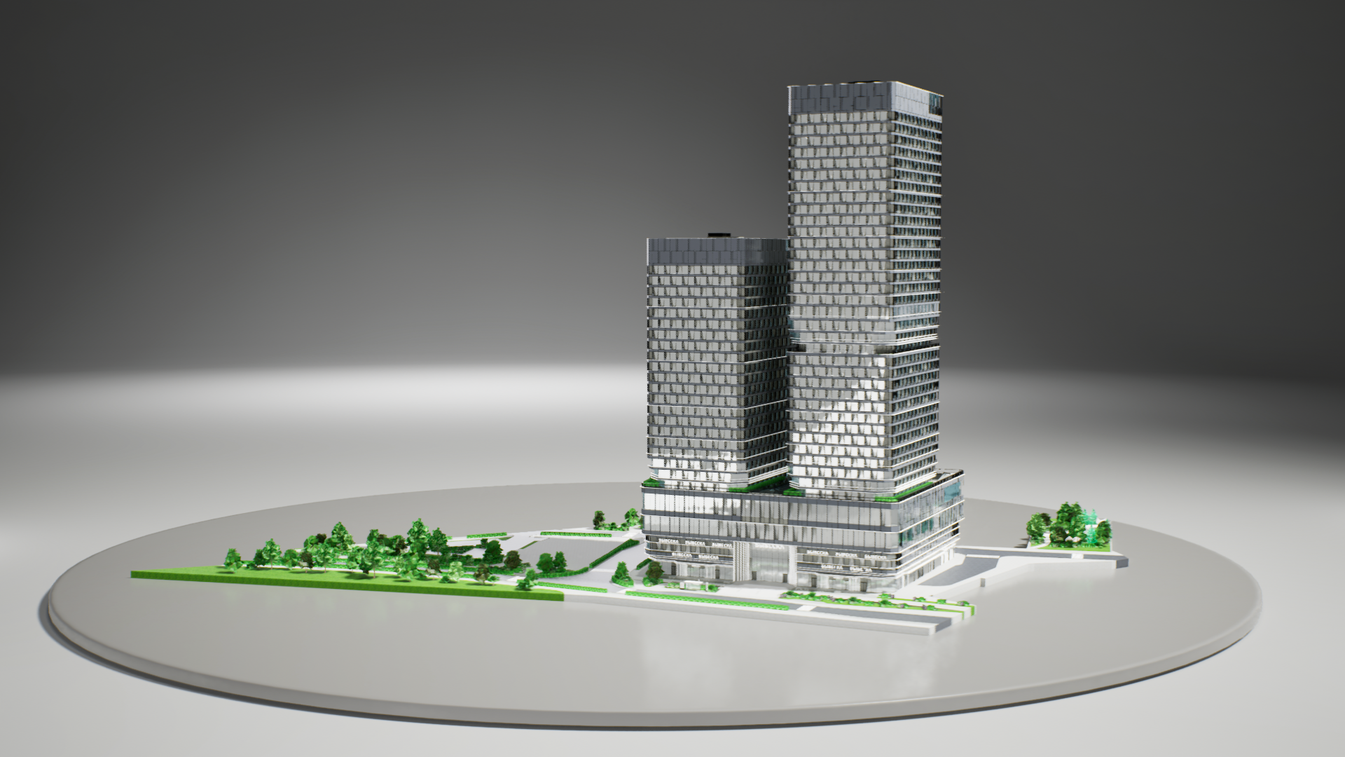 3D-модель здания с контекстом окружающей застройки для подачи в МКА