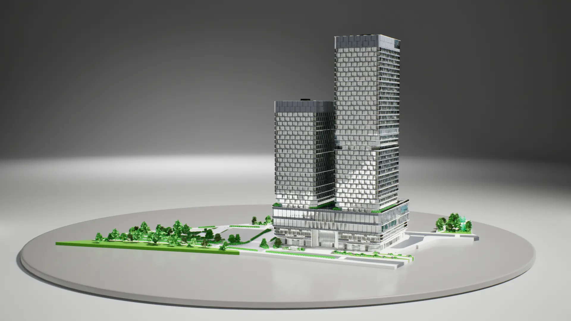 3D-модель здания с контекстом окружающей застройки для подачи в МКА