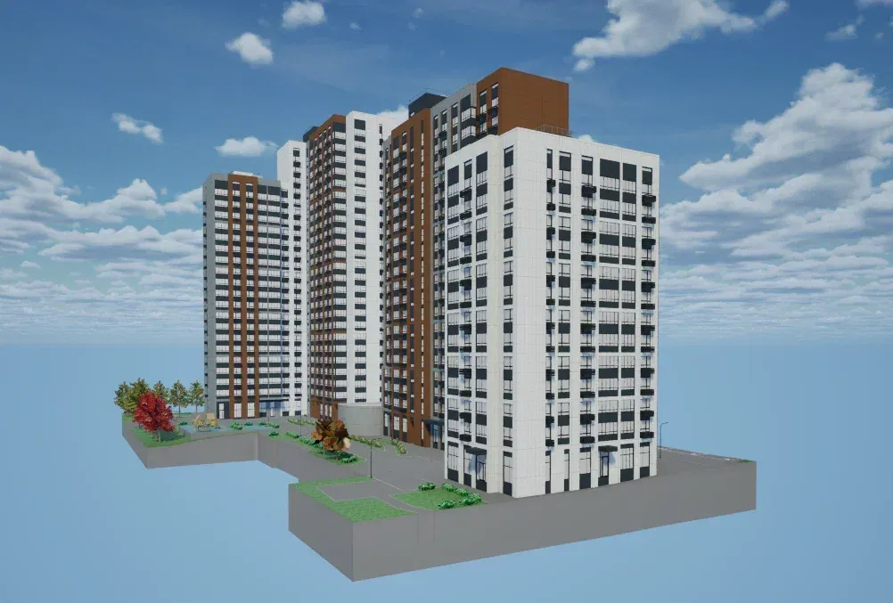 3D-модель с окружающей застройкой