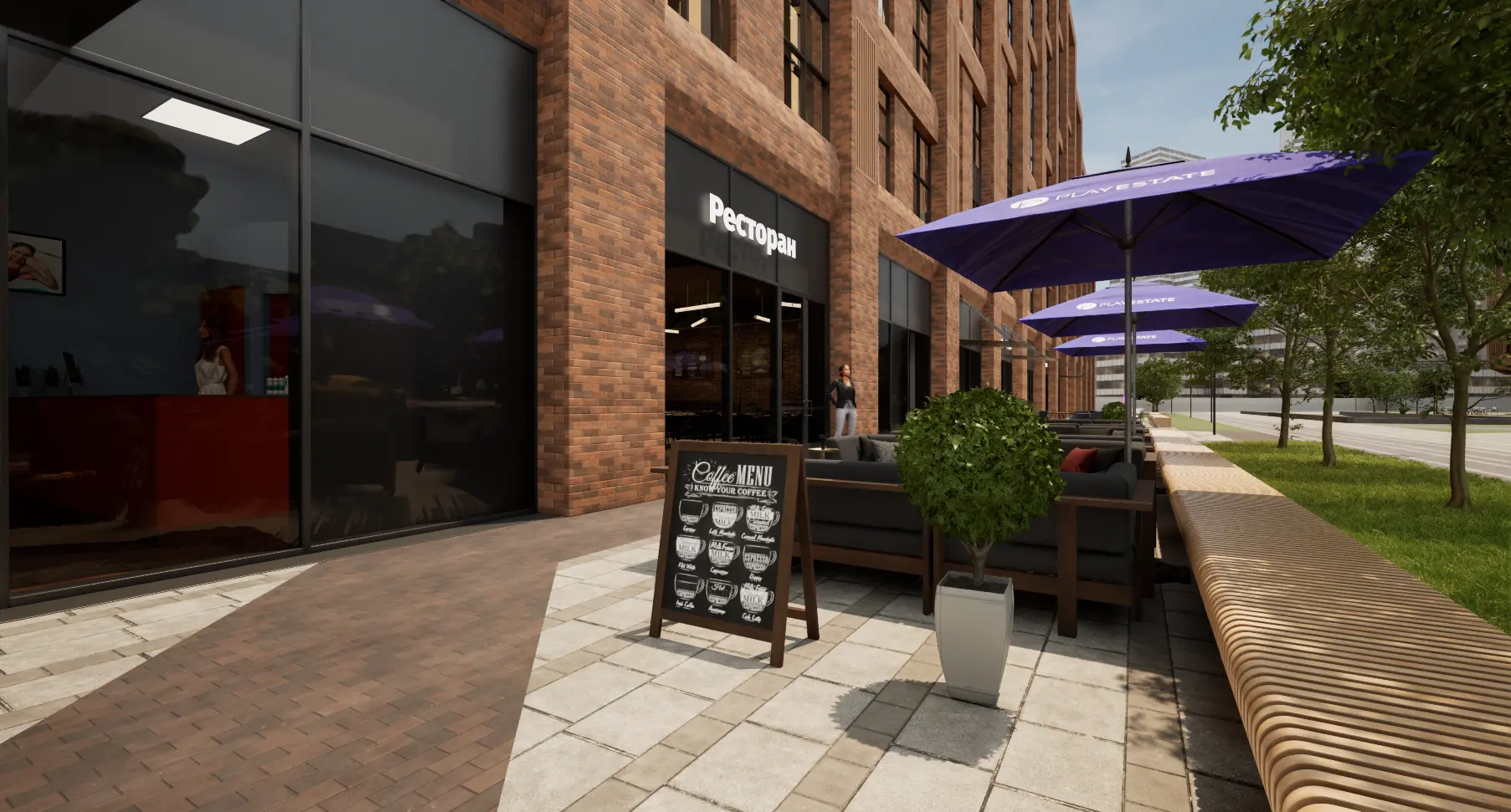 Реалистичный рендер экстерьера здания